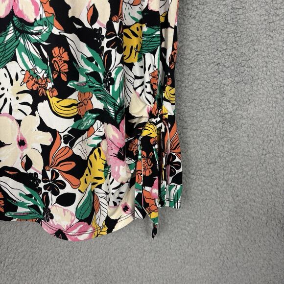 Lane Bryant Womens Plus Top Floral size 18/20 Bow Tie Hem autumn - Picture 3 of 13